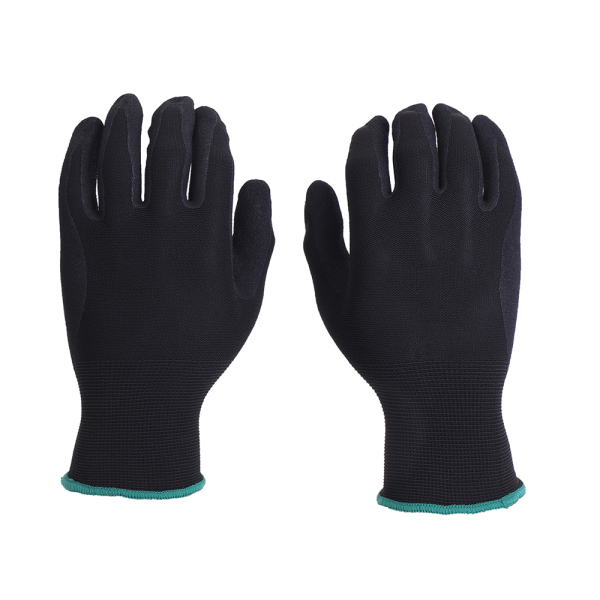 13g sandy nitrile coated black nylon liner cut resistant anti slip safety work garden gloves for construction WL-NCS101