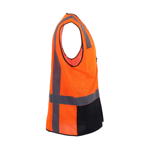 Well Shell brand 8 Pocket ANSI Class 2 High visibility Safety Vest (Black Bottom) WL-3007