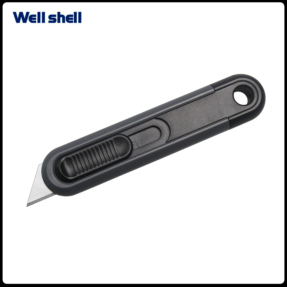 self-Retracting Safety Utility Knife (SK-4) - Multi-Purpose Semi-Auto Box Cutter w/ Self Retractable Blade & Non Slip Handle, Replacement BladesWL-SC005