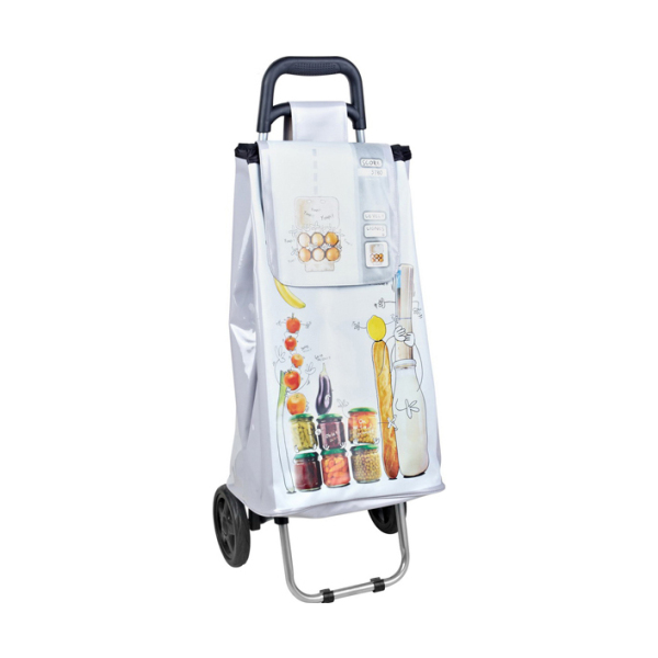 PVC Shiny fabric  shopping trolley ELD-C402-2