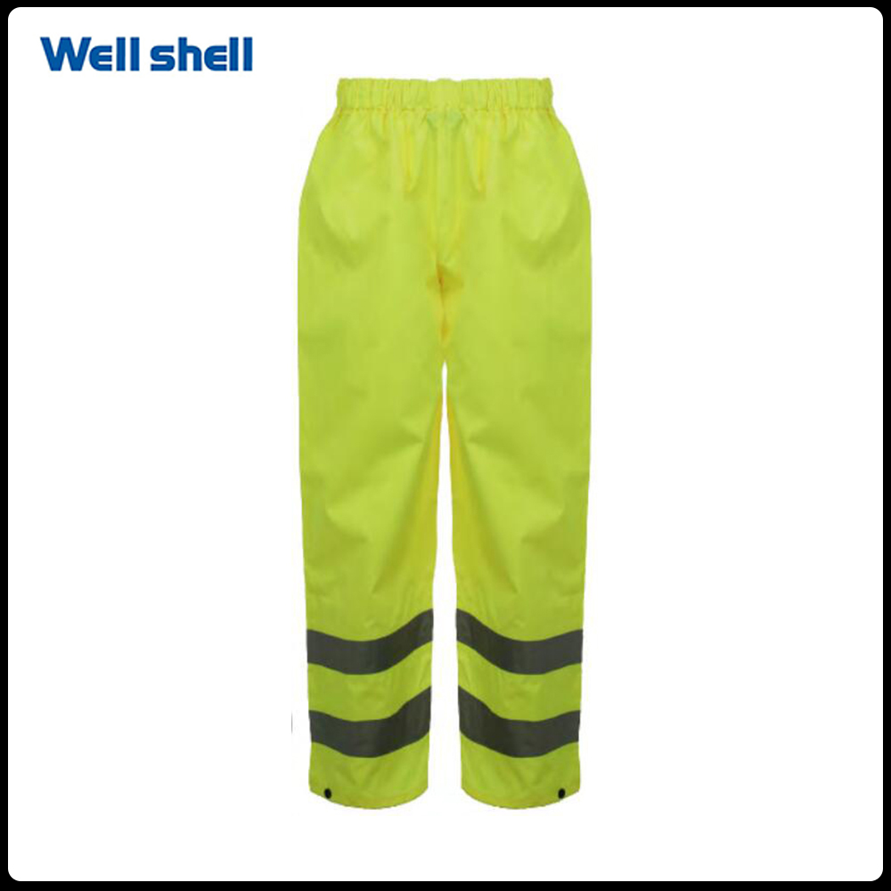  Hi Vis Waterproof Rain Pants - Reflective Lightweight Safety Pants Class 1 YellowWL-082