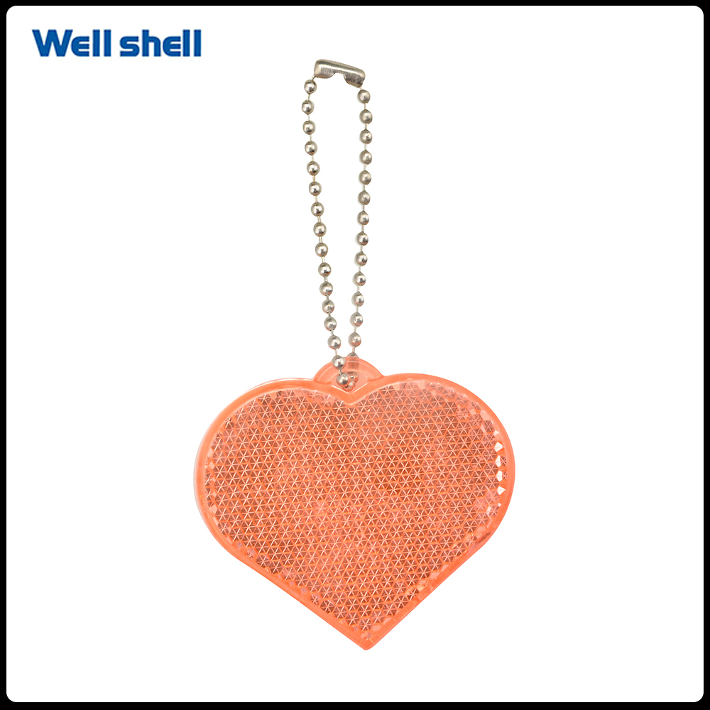 CE Heart shape EN13356 Child Hard PVC reflex keychain WL-180