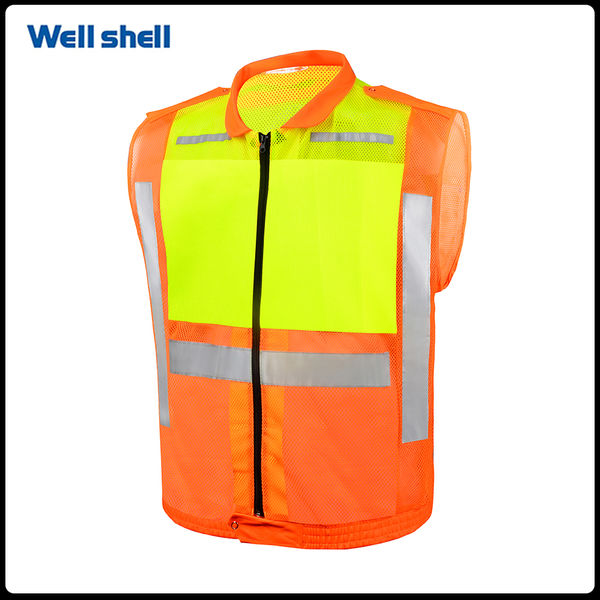 Collar jackets orange & lime sleeveless WL-019