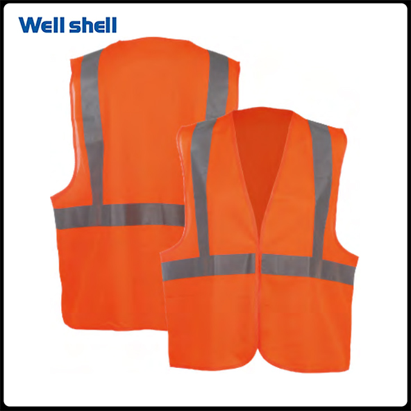 ppe safety equipment manufacturer orange color knitted fabric hi vis vest custom safety reflective vestWL-003