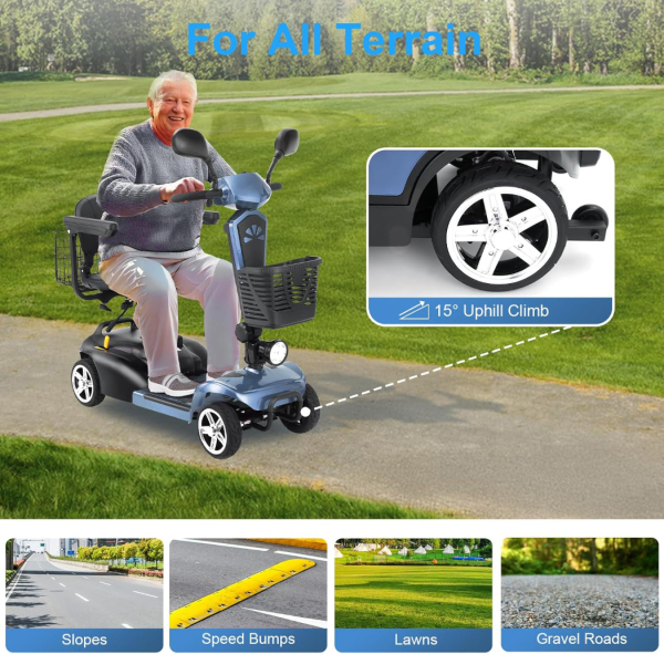 Folding Mobility Scooter 25Miles-EV02 Pro with Mirror