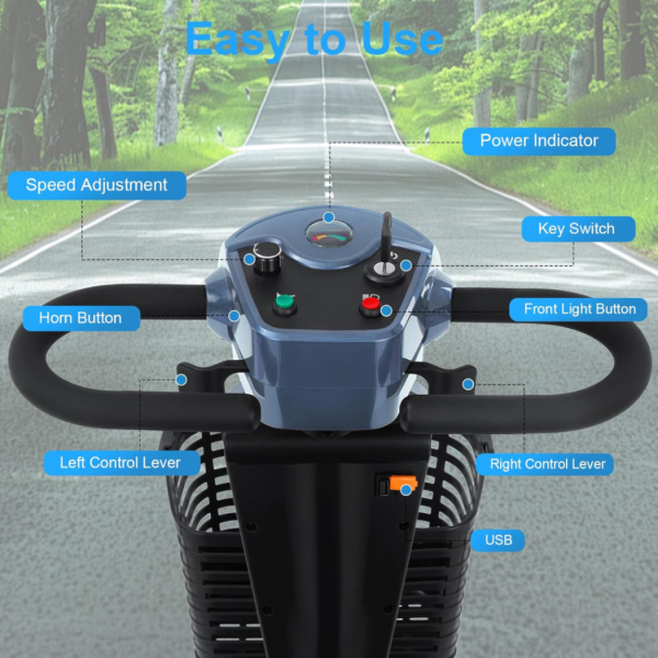 Folding Mobility Scooter 25Miles-EV02 Pro with Mirror