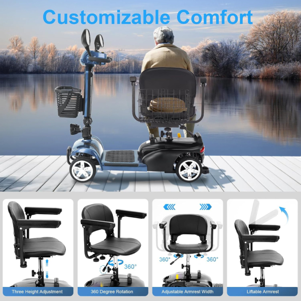 Folding Mobility Scooter 25Miles-EV02 Pro with Mirror