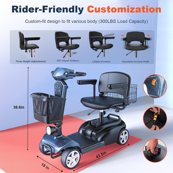 Folding Mobility Scooter EV02-PLUS-30miles