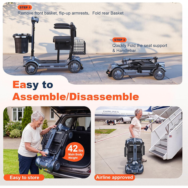 Folding Mobility Scooter FV02-PRO-40Miles