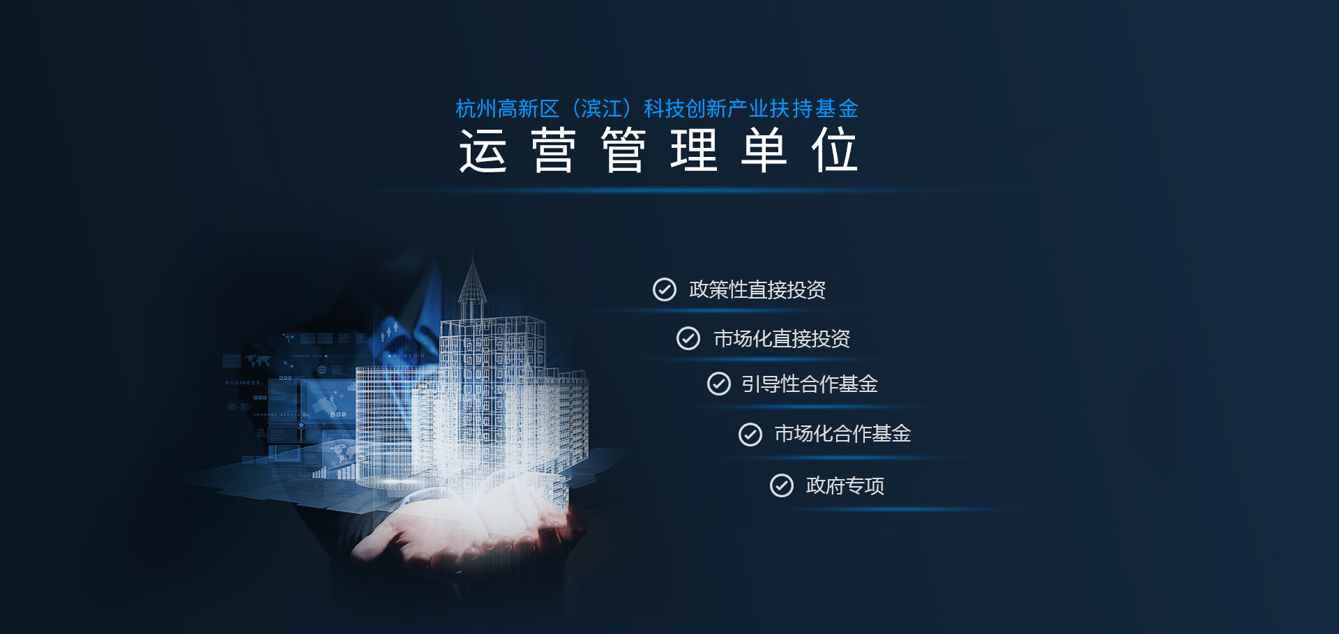 杭州高新区（滨江）科技创新产业扶持基金  运营管理单位