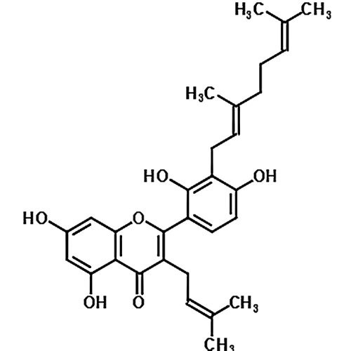 3'-Geranyl-3-prenyl-5,7,2',4'-tetrahydroxyflavone 1334309-44-2