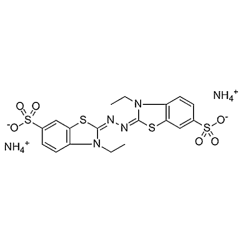 AzBTS [=2,2'-Azinobis(3-ethylbenzothiazoline-6-sulfonic Acid Ammonium Salt)] [Spectrophotometric reagent for free chlorine]   30931-67-0