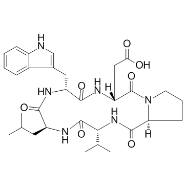 Cyclo(D-α-aspartyl-L-prolyl-D-valyl-L-leucyl-D-tryptophyl 136553-81-6