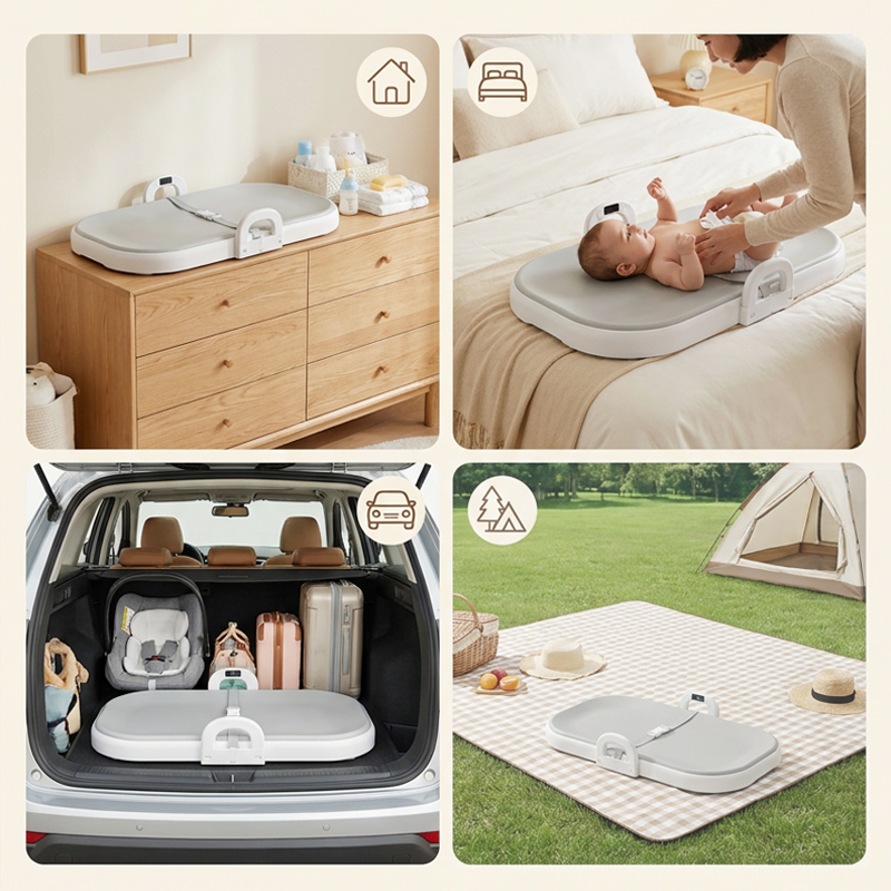 Changing Table With Built-In Scales 
