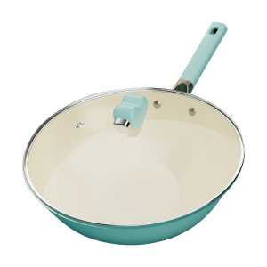 Heartbeat ceramic glaze non-stick wok pan