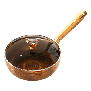 Diamond queen titanium gold frying pan(glass cover)