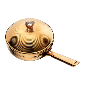 Diamond queen titanium gold frying pan