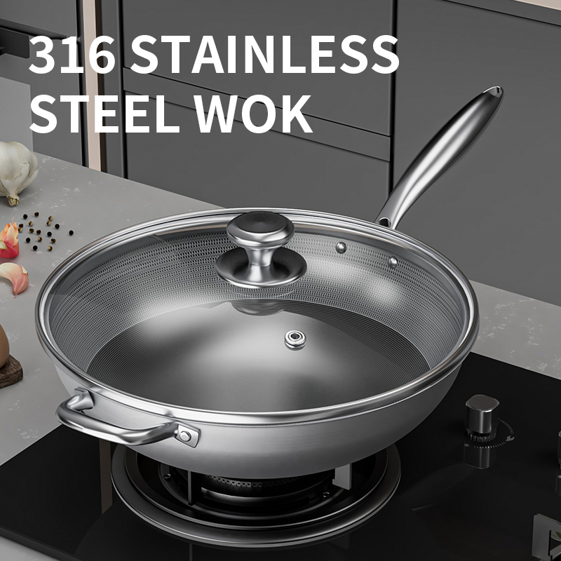 316 STAINLESS STEEL WOK