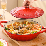COLORFUL CAST IRON ENAMEL SEAFOOD POT