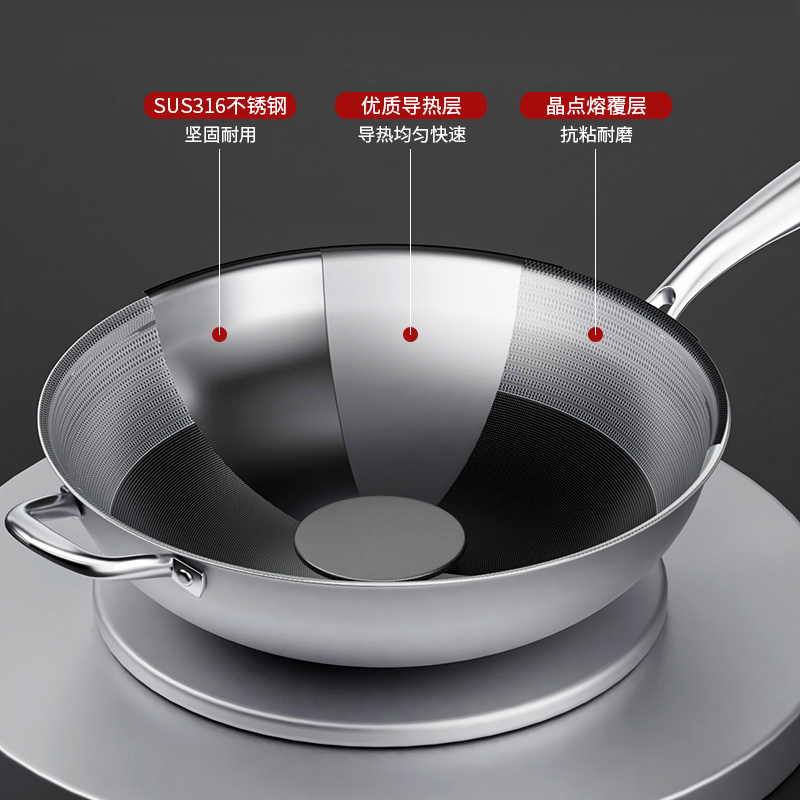 316 STAINLESS STEEL WOK