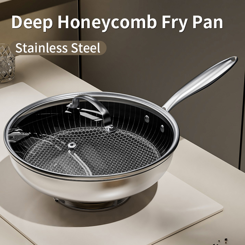 Deep Honeycomb Fry Pan
