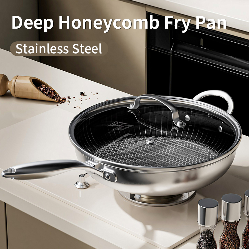 Deep Honeycomb Fry Pan