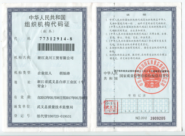 组织机构代码