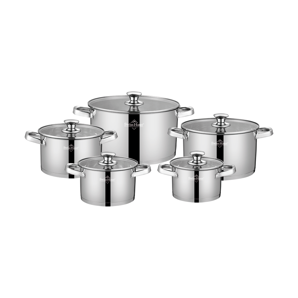 10PCS Stainless Steel Cookware Set