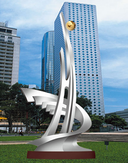 不锈钢雕塑 扬起世纪风帆