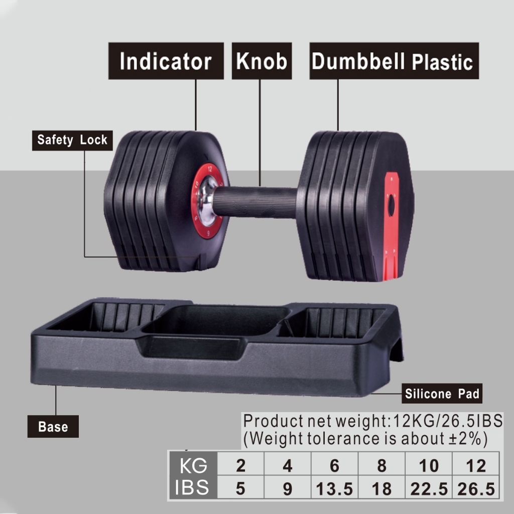 Adjustable Dumbbell 12kgs/26.5lbs