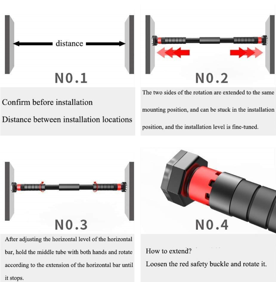 Door Gym Bar with gear lock