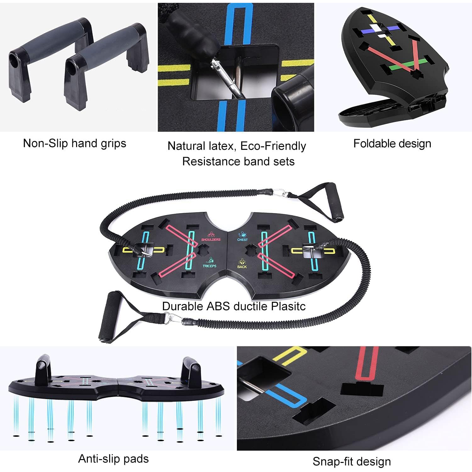 Butterfly Foldable Push Up Board, Black
