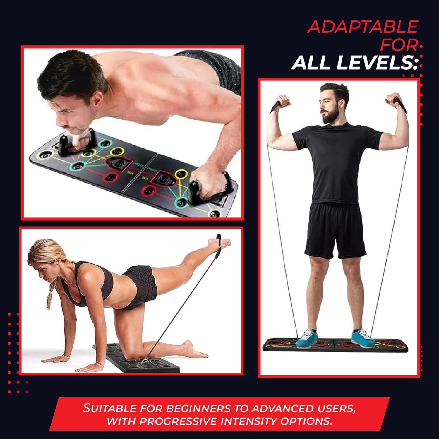 Foldable Push-up Board with 4 metal hook