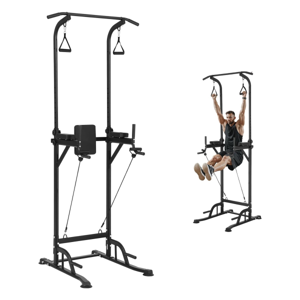 Power Tower Dip Station with Resistance Bands BJVD278