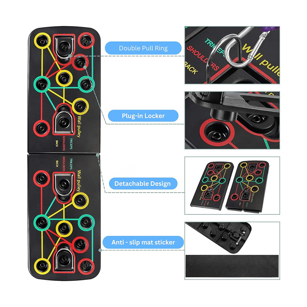 Foldable Push-up Board with 4 metal hook