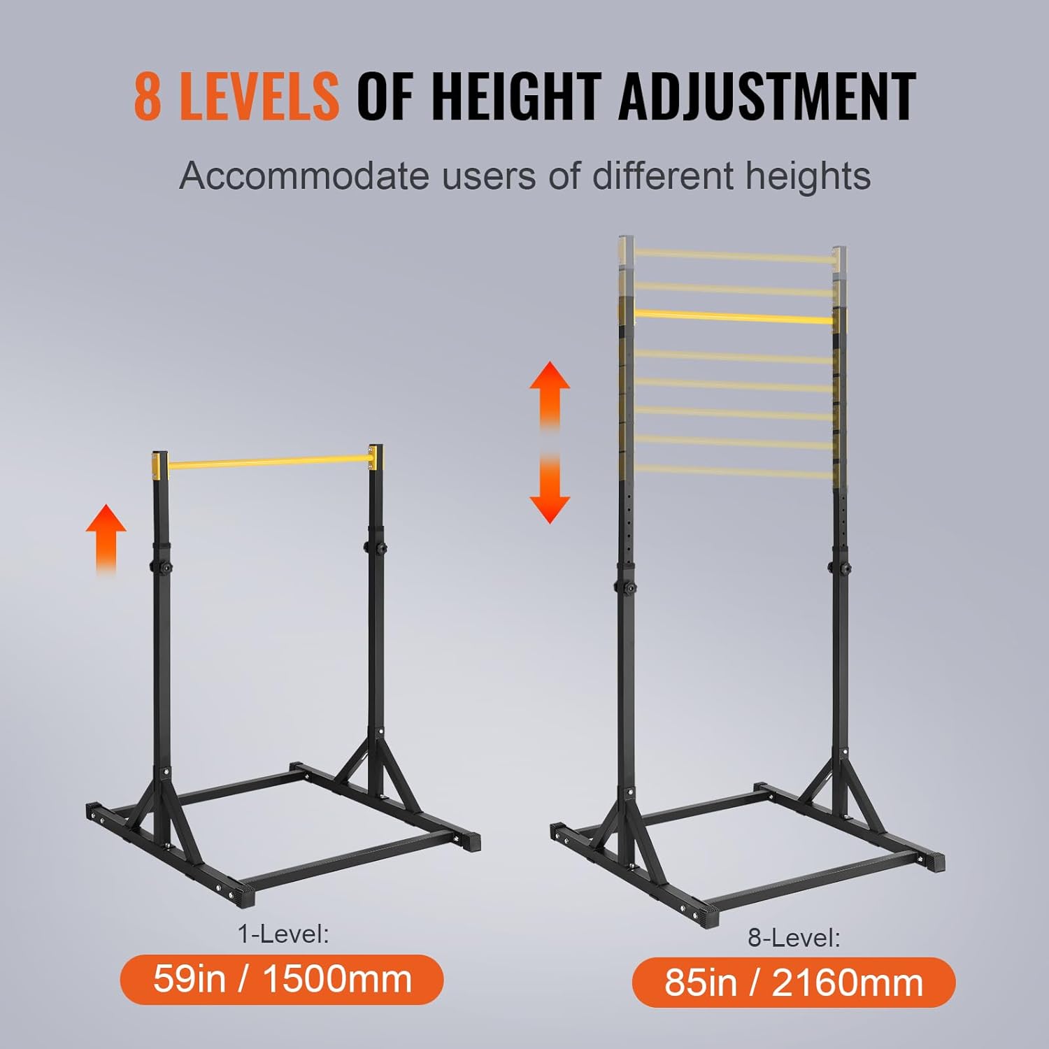 Power Tower Height Adjustable Pull Up Bar Stand, Multi-Function Strength Training Workout Equipment, Home Gym Fitness Rack, 220LBS Weight Capacity