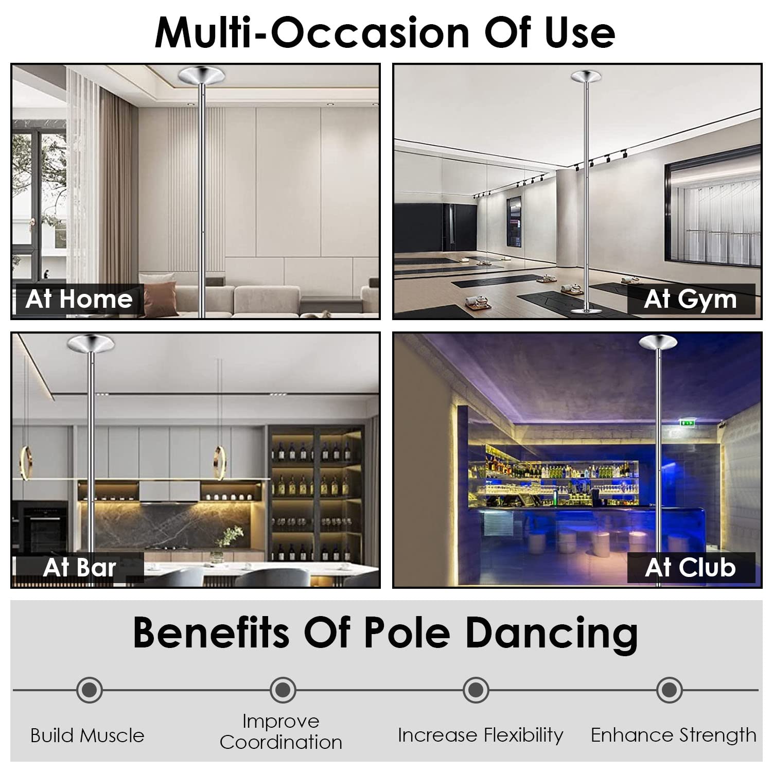 Silver, 45mm Dancing Pole