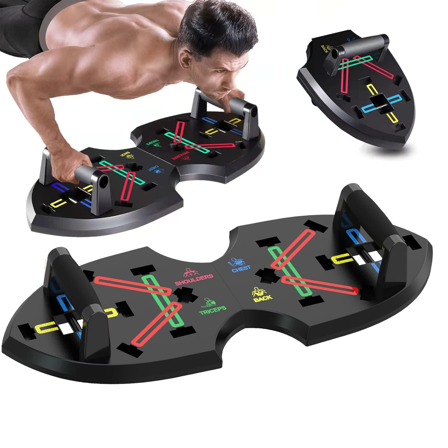 Butterfly Foldable Push Up Board, Black