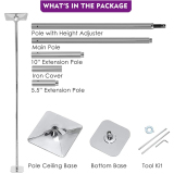 Square base, 45mm Silver Dancing Pole