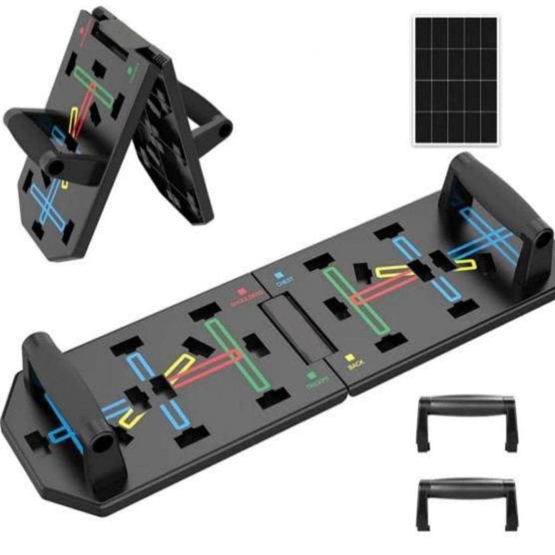 Square Hole Foldable Push-up Board, Black