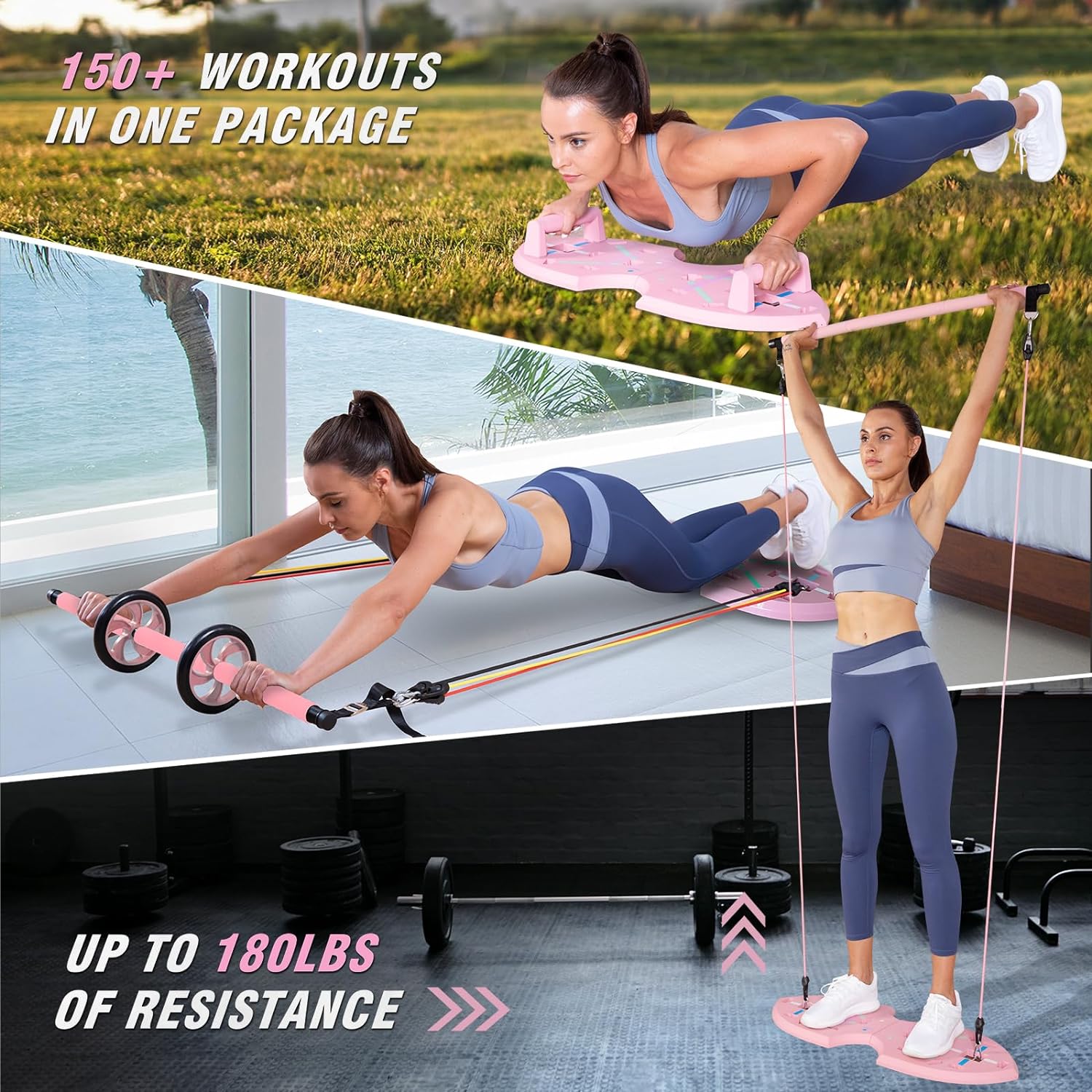 Butterfly Foldable Push Up Board, Pink