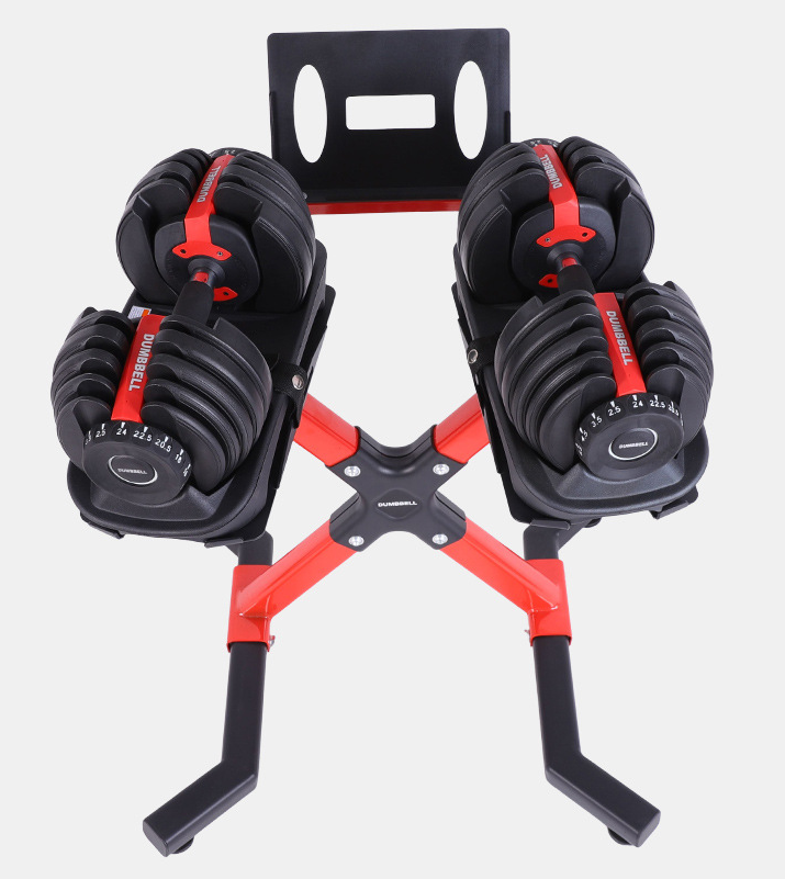 Dumbbell Stand, Dumbbell Rack for Adjustable Dumbbell, Load Capacity 220.5 lbs (100 kg), X-Shaped Legs