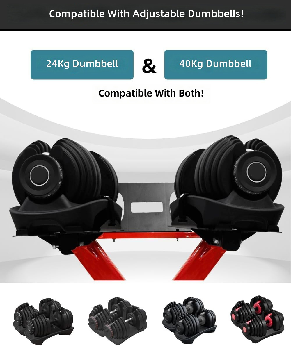 Dumbbell Stand, Dumbbell Rack for Adjustable Dumbbell, Load Capacity 220.5 lbs (100 kg), X-Shaped Legs