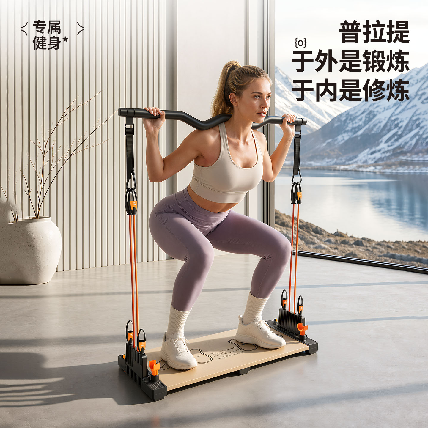 Fitness Full-body Pilates Strength & Muscle Multifunctional Trainer Resistance Bands Board Workout