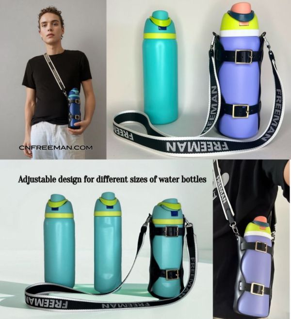 2024 FREEMAN New Fashion Portable water bag  Leather Bottle Carrier Cover FR-B79