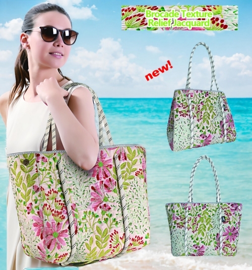 BROCADE TEXTURE RELIEF JACQUARD - FLOWER SERIES FREEMAN Escape tote FR-W029T