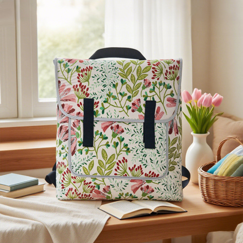 BROCADE TEXTURE RELIEF JACQUARD - FLOWER SERIES Satchel Backpack