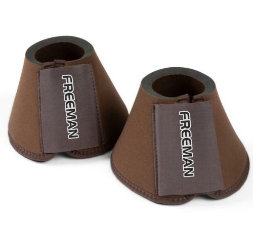 FREEMAN Neoprene Horse Overreach Boots - Brown - Cob